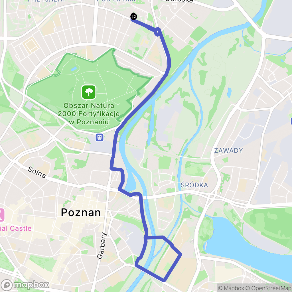 Poznań: mapa trasy - Poland