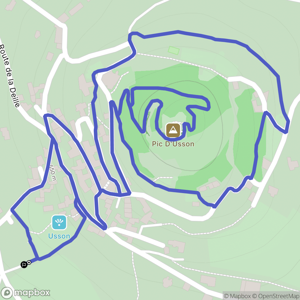 Usson : carte du parcours de randonnée - France