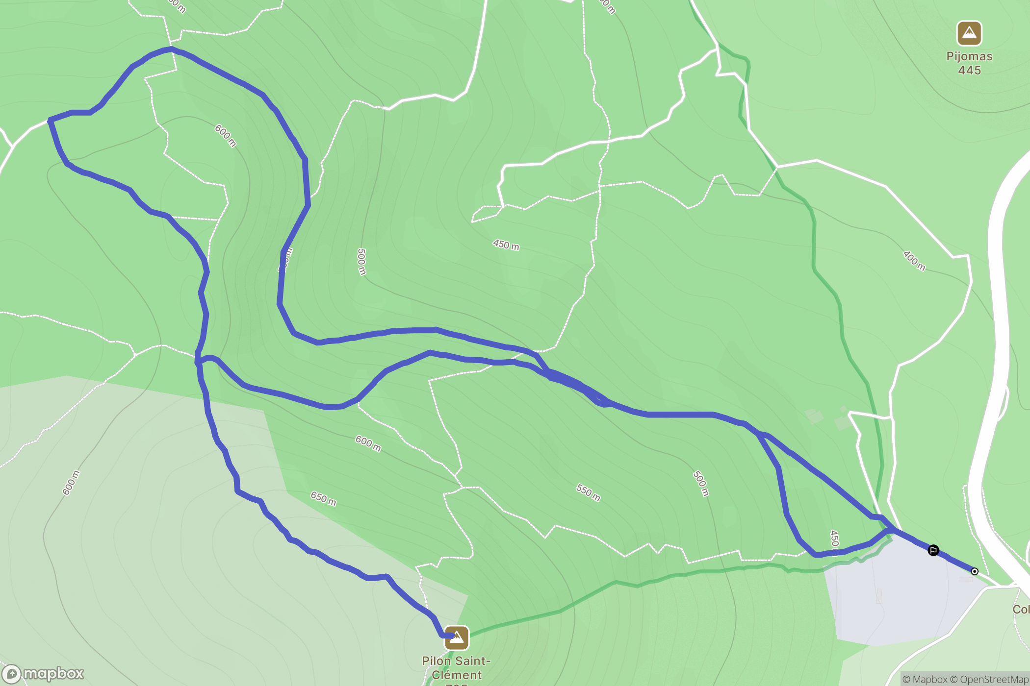 Cuers : carte du parcours de randonnée - France