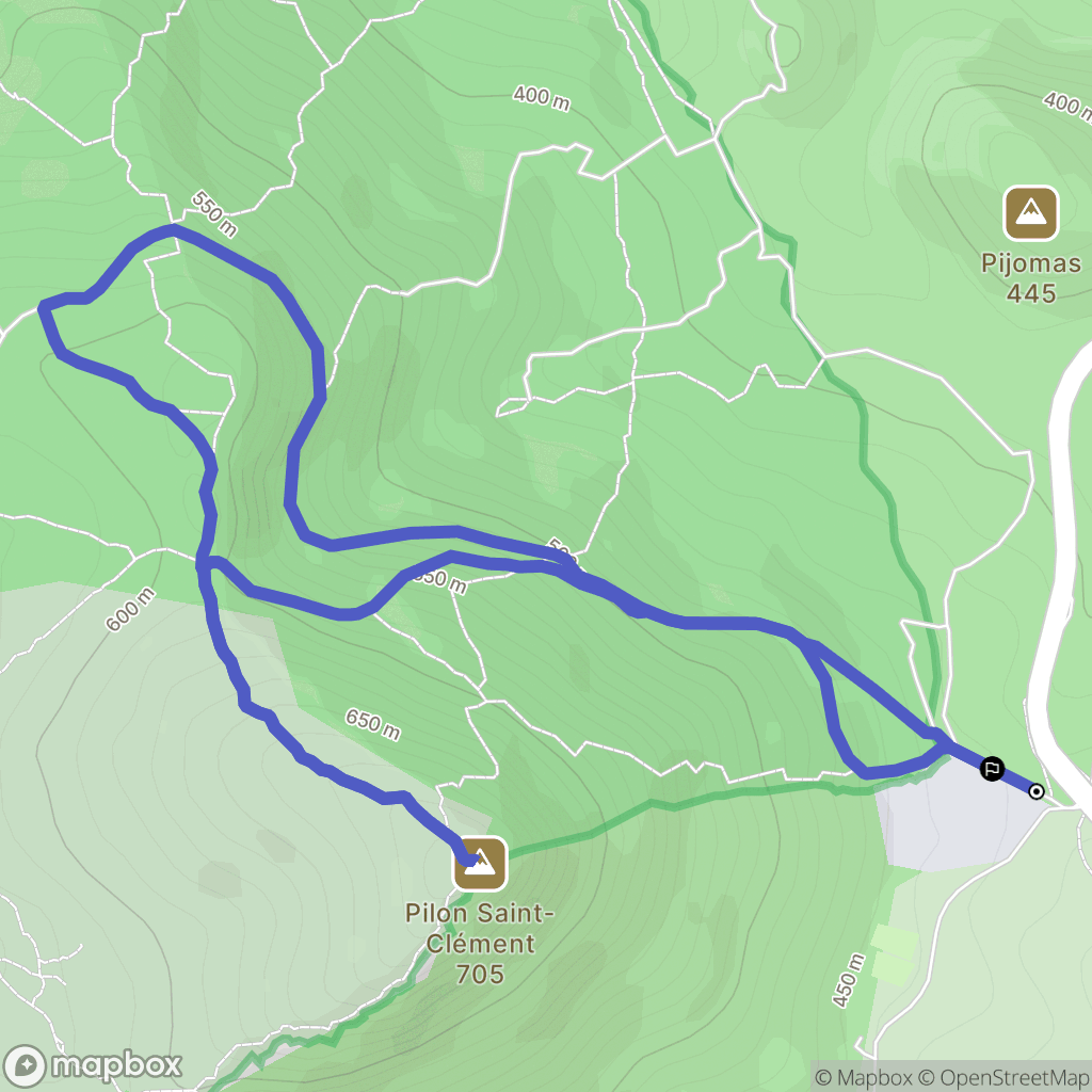 Cuers : carte du parcours de randonnée - France