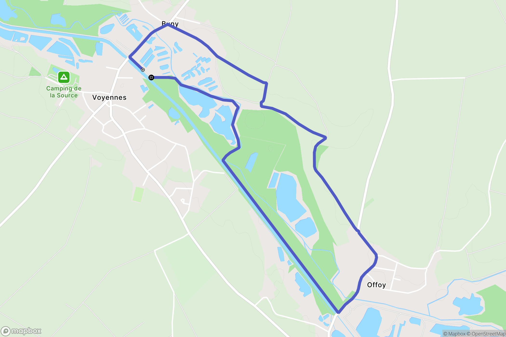 Voyennes : carte du parcours de randonnée - France