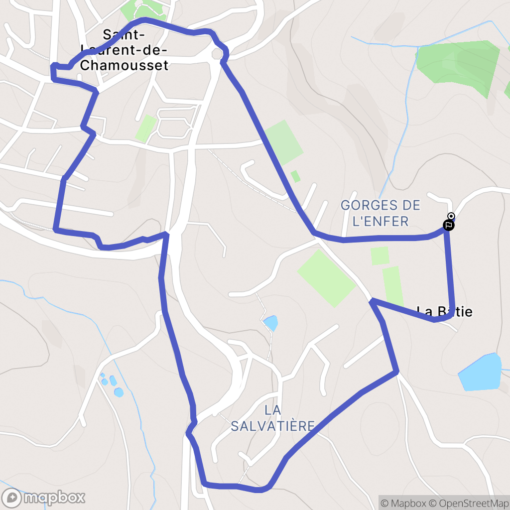 Saint-Laurent-de-Chamousset : carte du parcours de randonnée - France