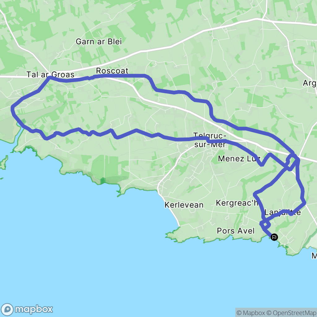 Telgruc-sur-Mer : carte du parcours de randonnée - France
