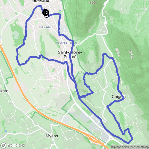 Challes-les-Eaux : carte du parcours de randonnée - France