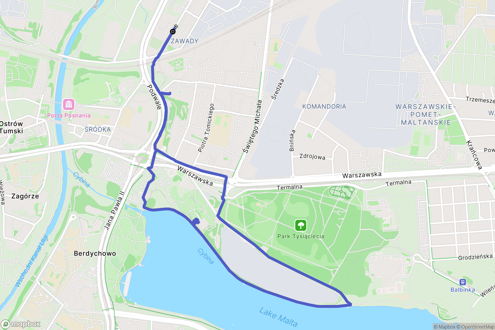 Poznań: mapa trasy - Poland