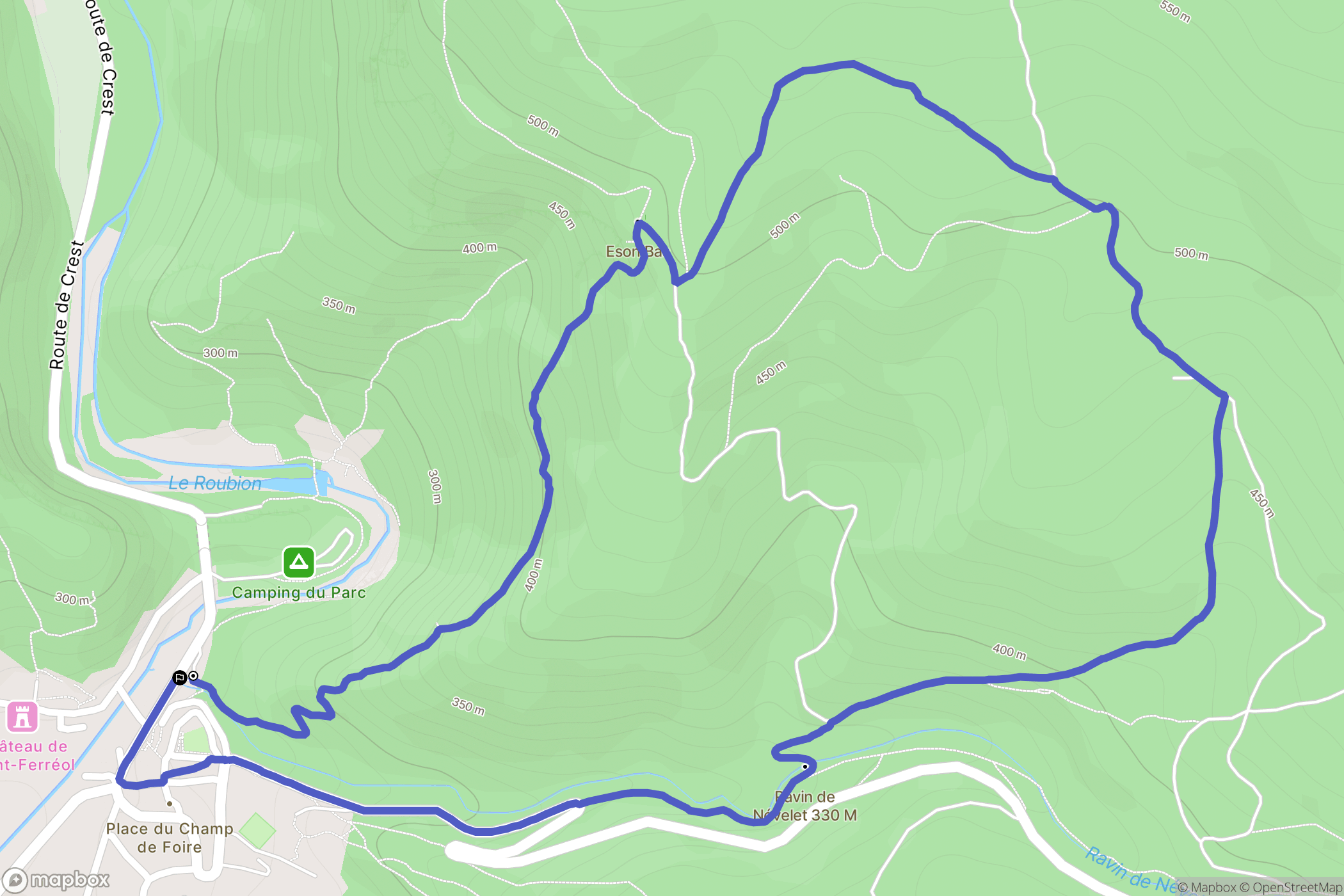 Pont-de-Barret : carte du parcours de randonnée - France