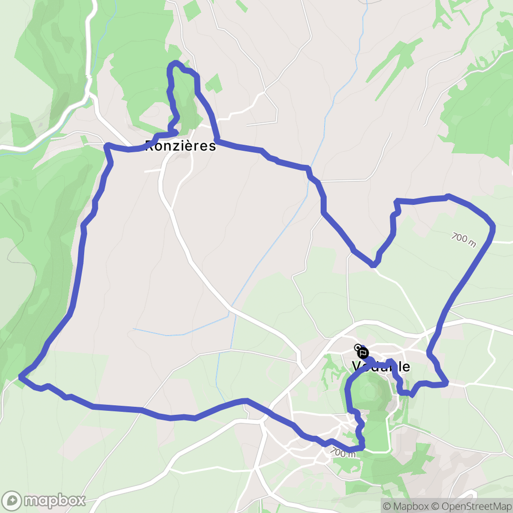 Vodable : carte du parcours de randonnée - France