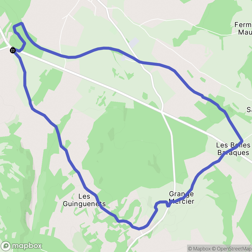 Quincey : carte du parcours de randonnée - France