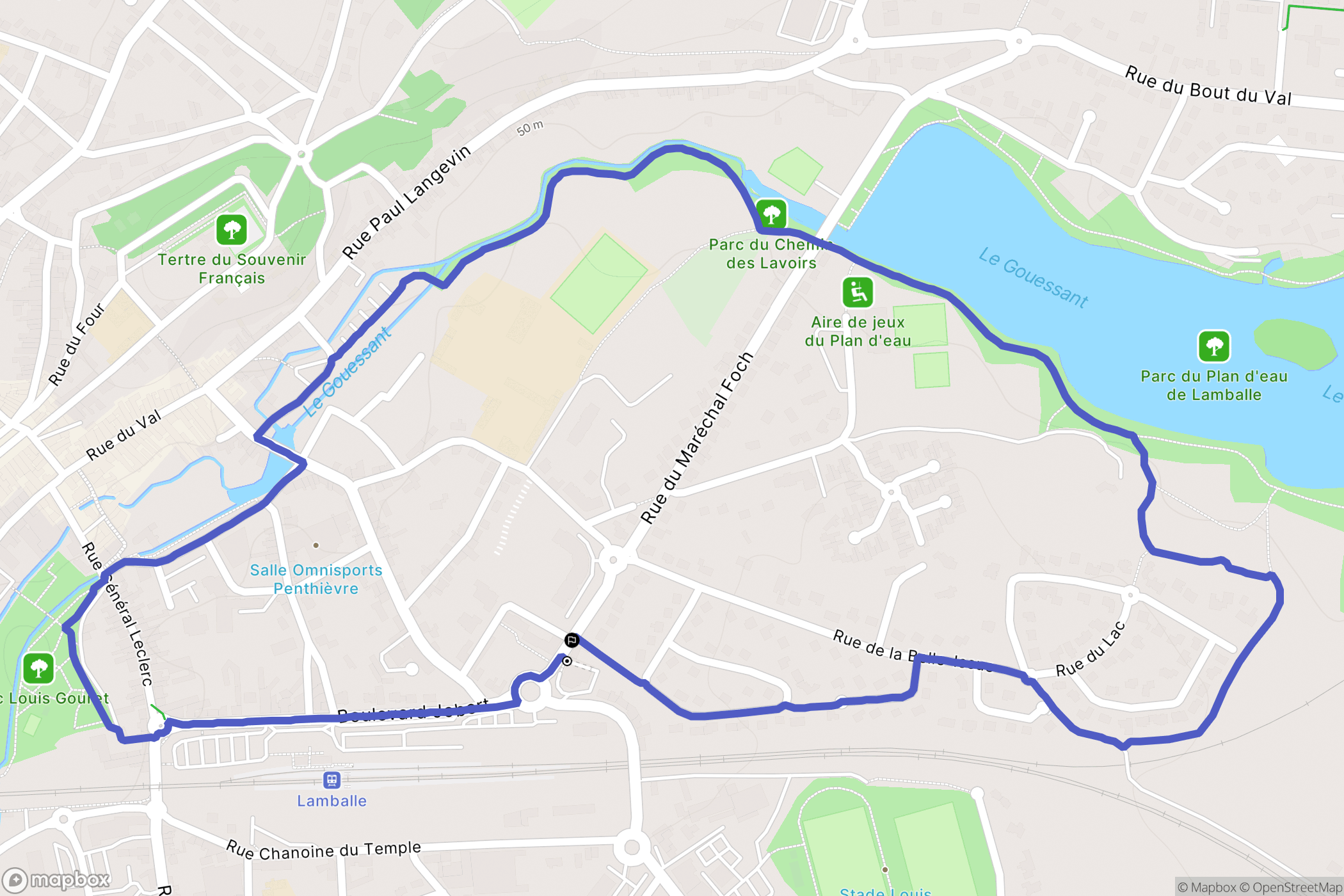 Lamballe-Armor : carte du parcours de randonnée - France