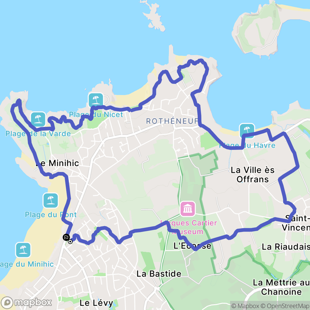 Saint-Malo : carte du parcours de randonnée - France