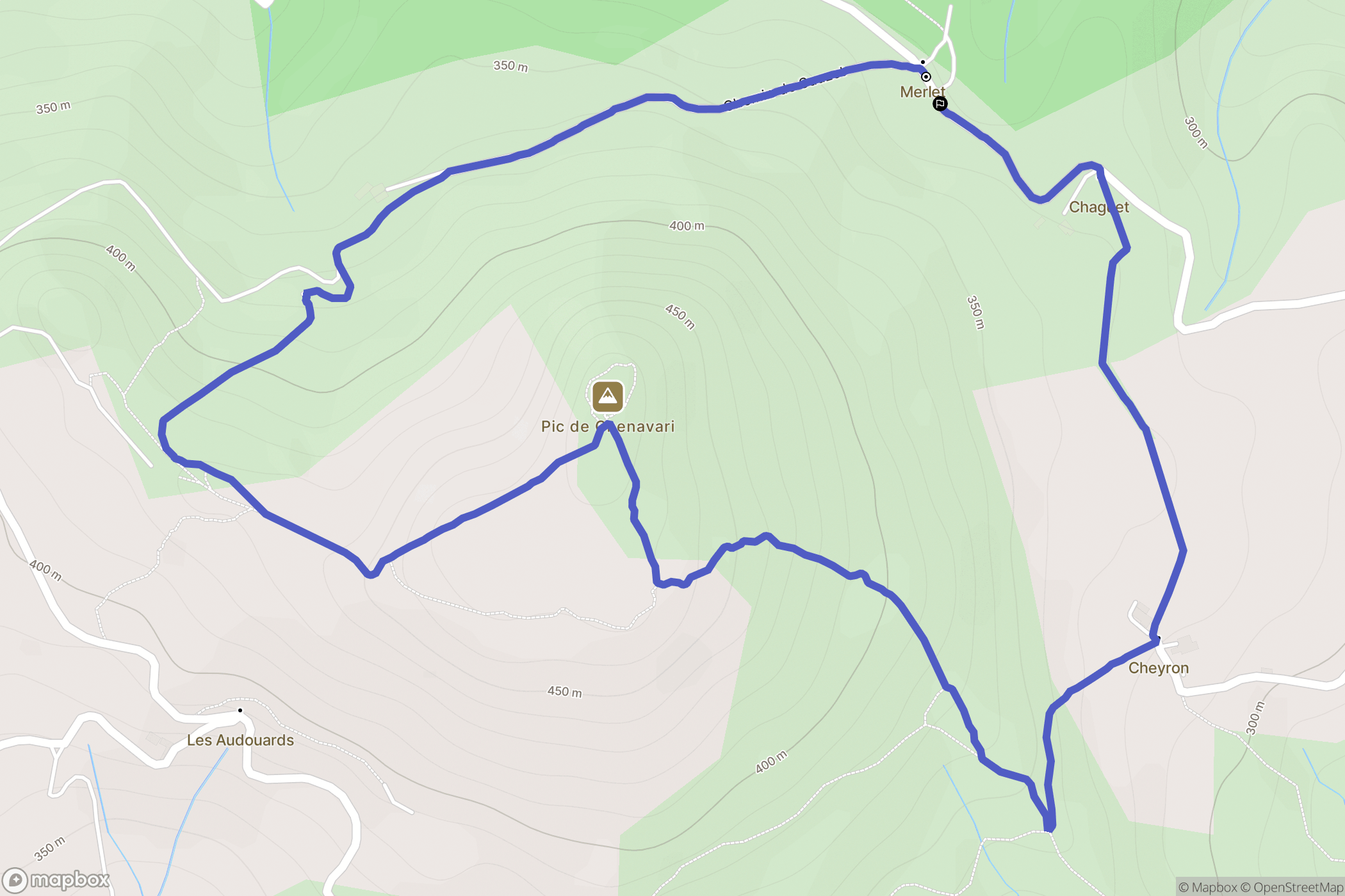 Rochemaure : carte du parcours de randonnée - France