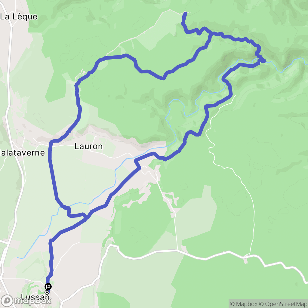 Lussan : carte du parcours de randonnée - France