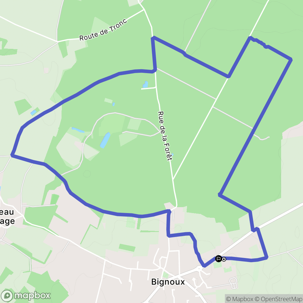 Bignoux : carte du parcours de randonnée - France