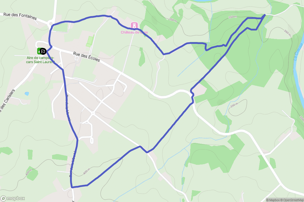Saint-Laurent : carte du parcours de randonnée - France