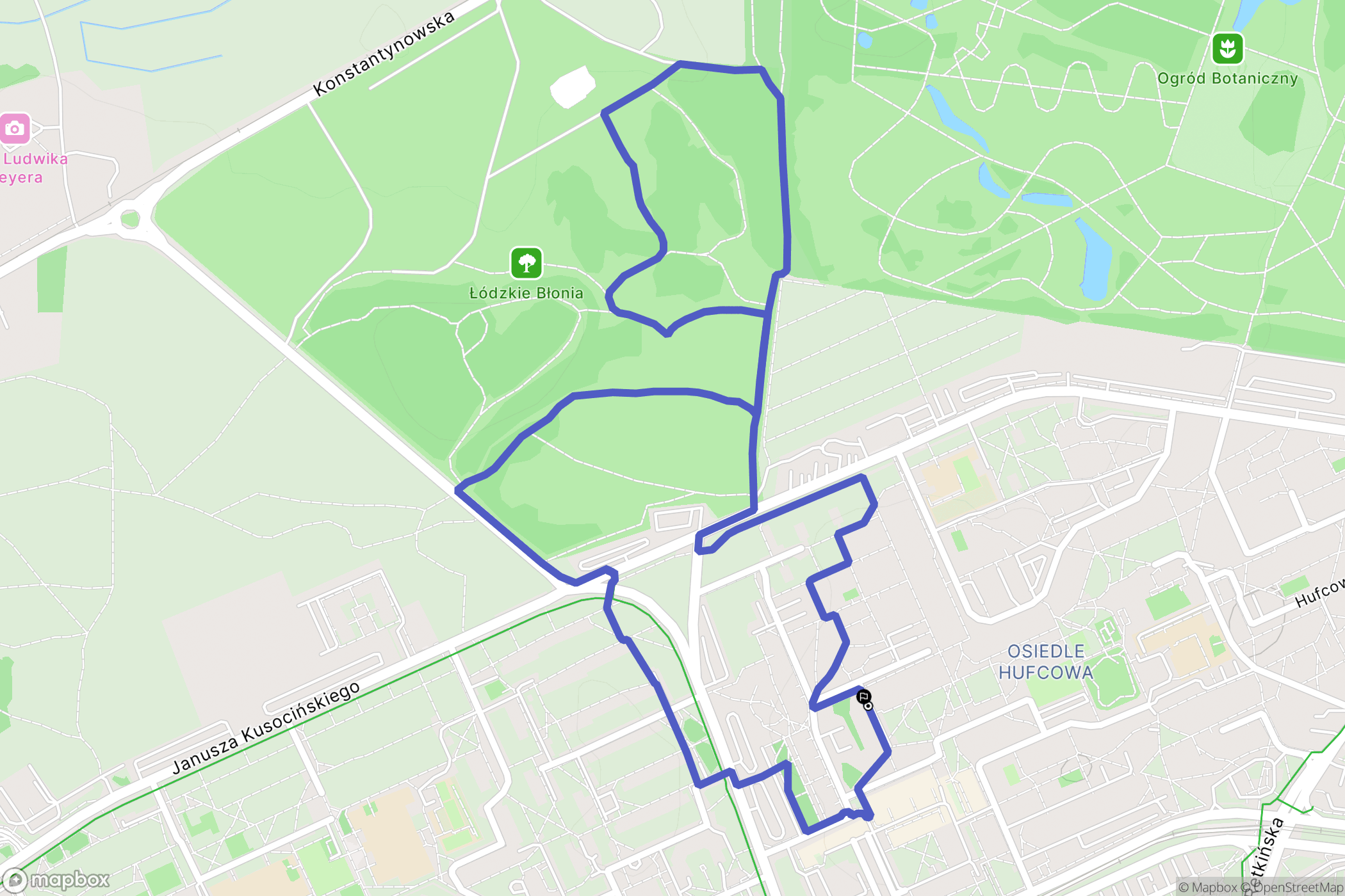Łódź: mapa trasy - Poland
