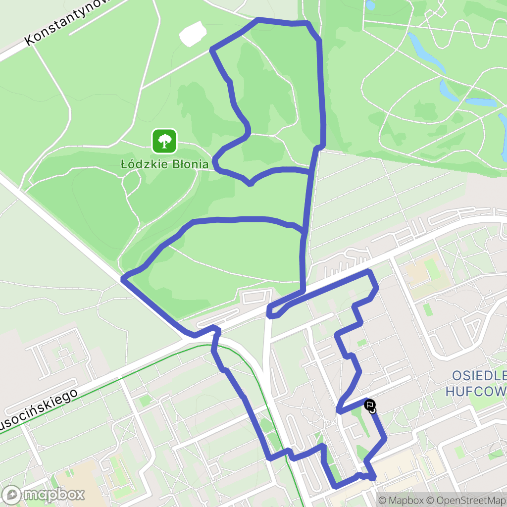 Łódź: mapa trasy - Poland