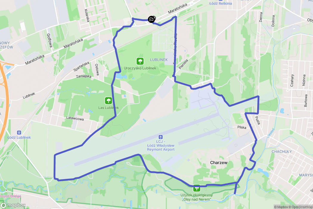 Łódź: mapa trasy - Poland