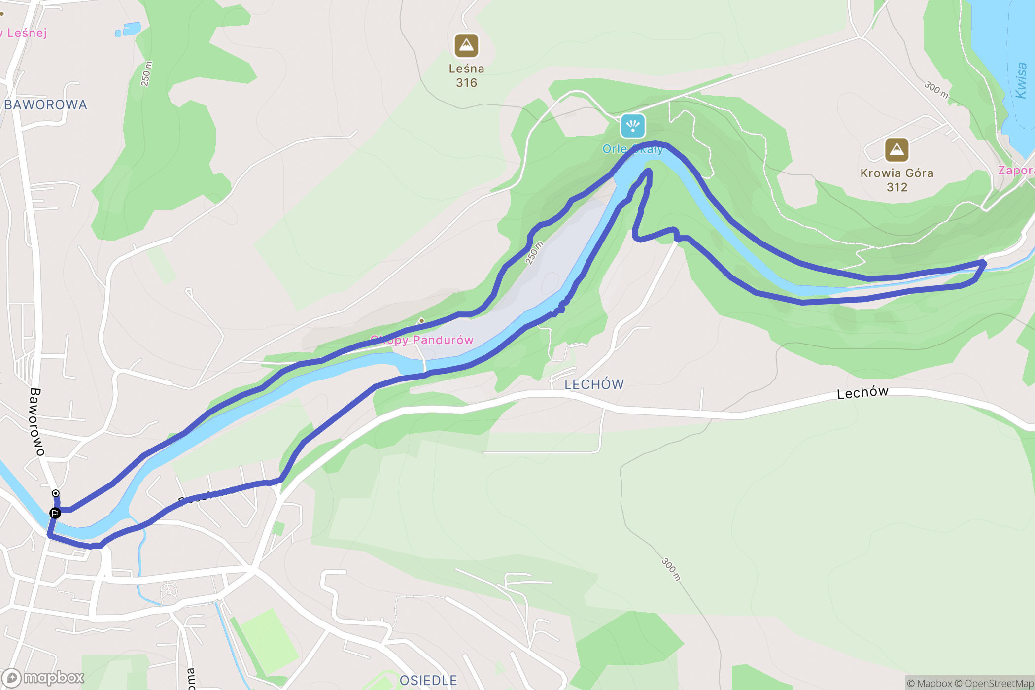 Leśna: mapa trasy - Poland