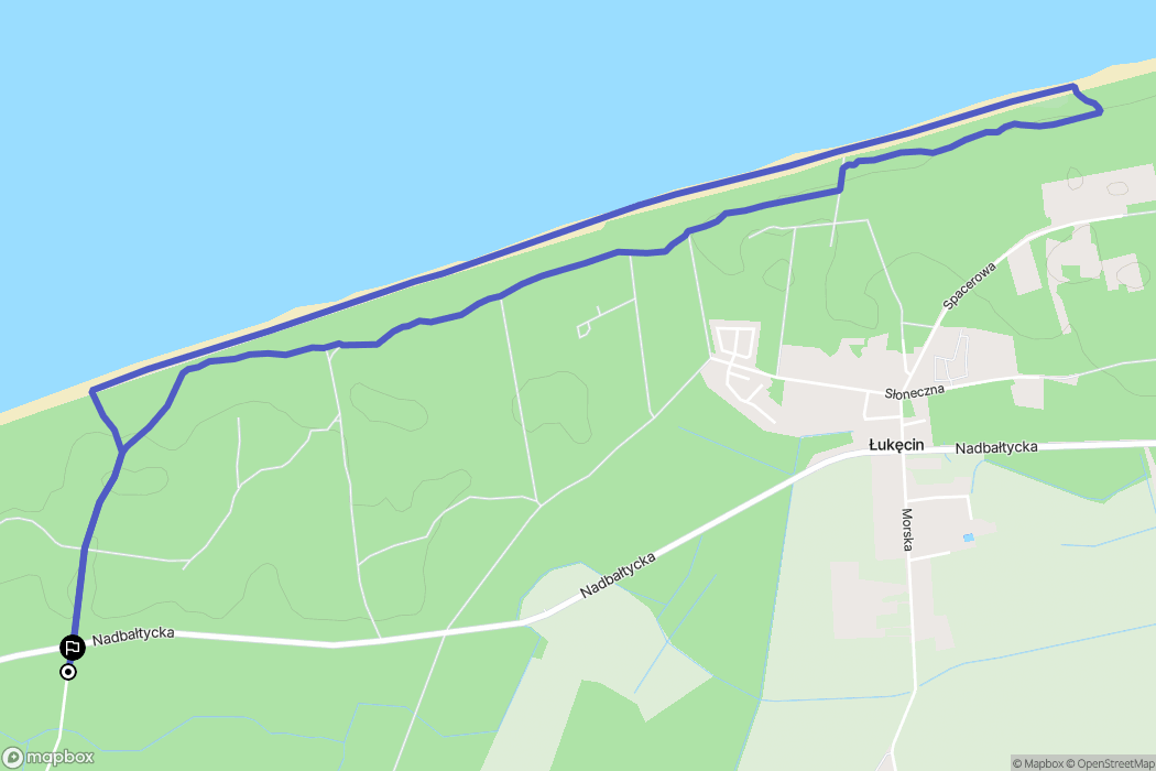 Łukęcin: mapa trasy - Poland