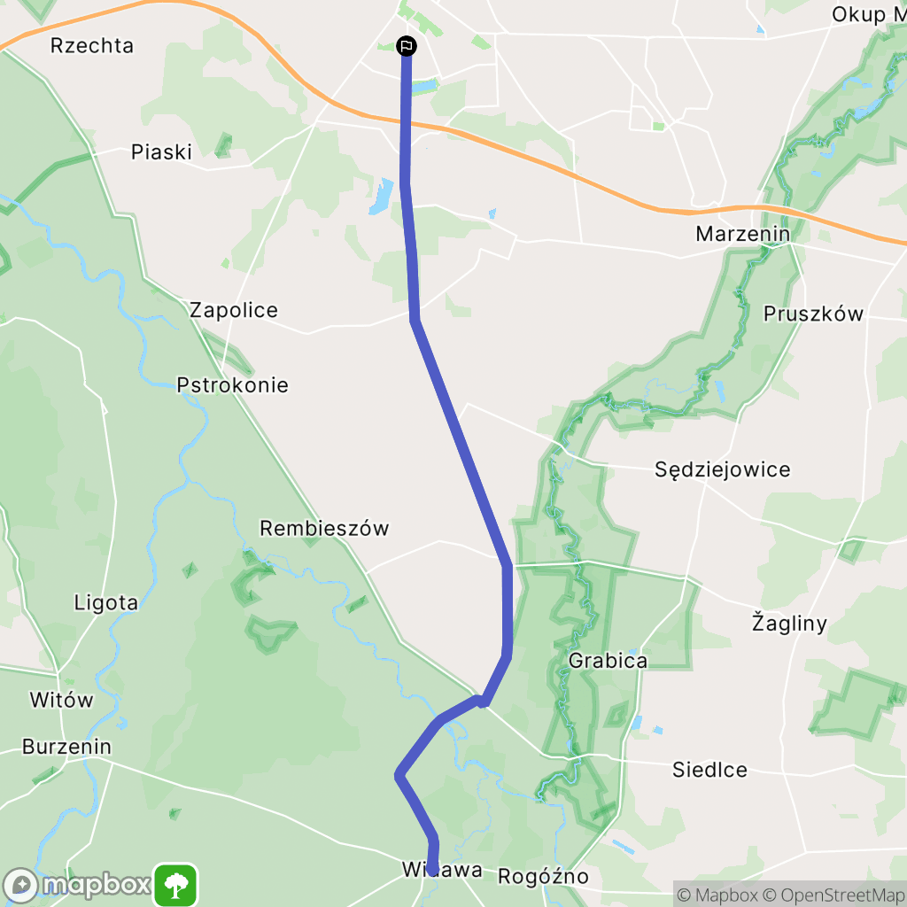 Zduńska Wola: mapa trasy - Poland
