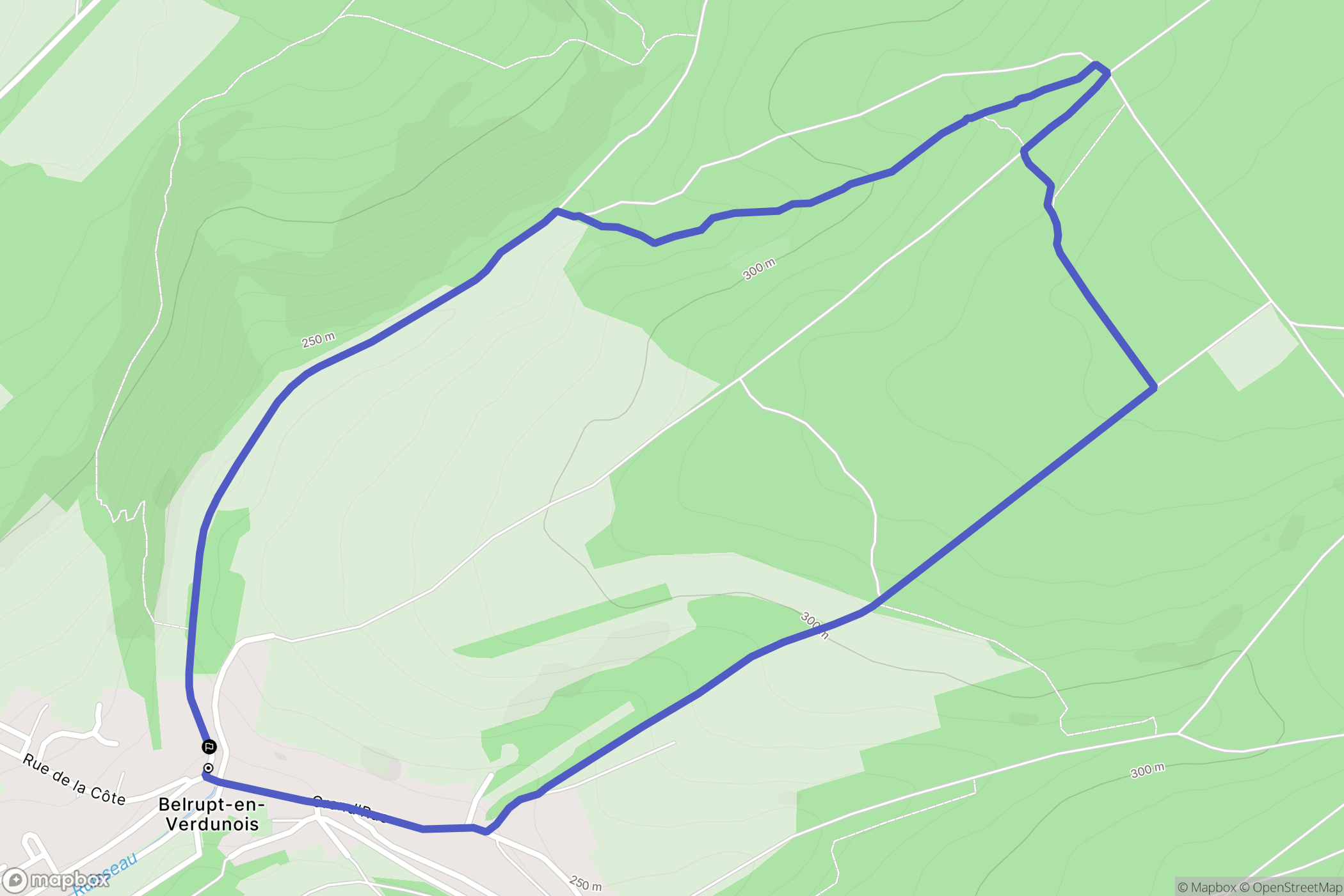 Belrupt-en-Verdunois : carte du parcours de randonnée - France