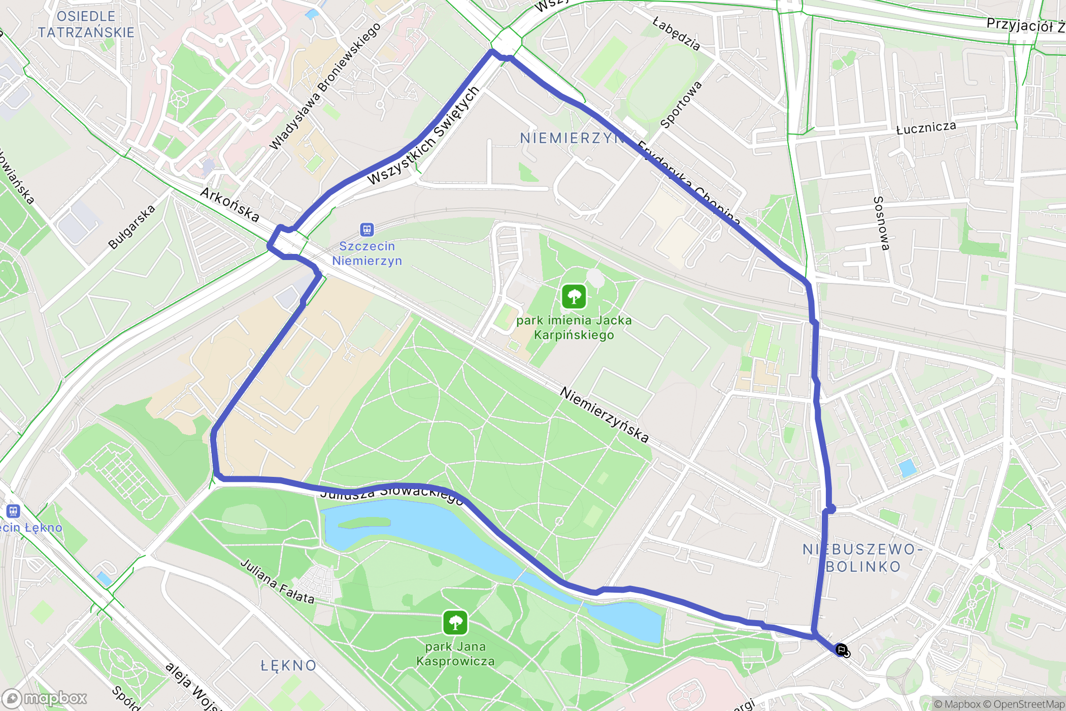 Szczecin: mapa trasy - Poland