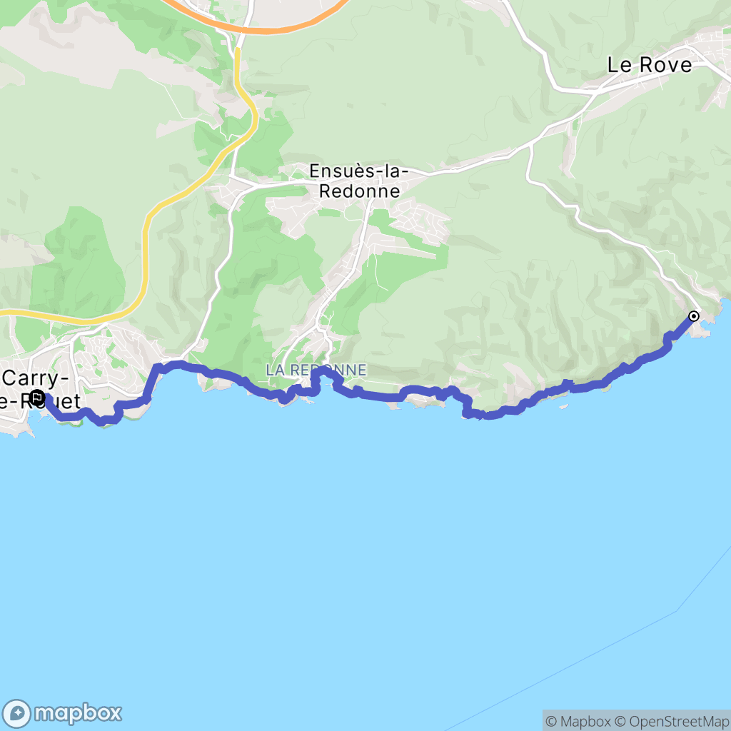 Le Rove : carte du parcours de randonnée - France