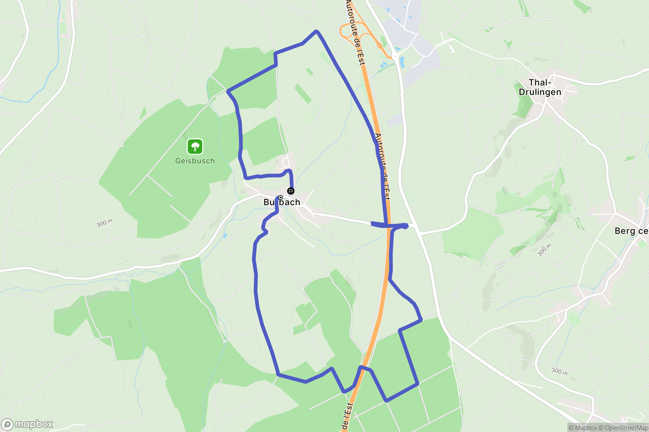 Burbach : carte du parcours de randonnée - France