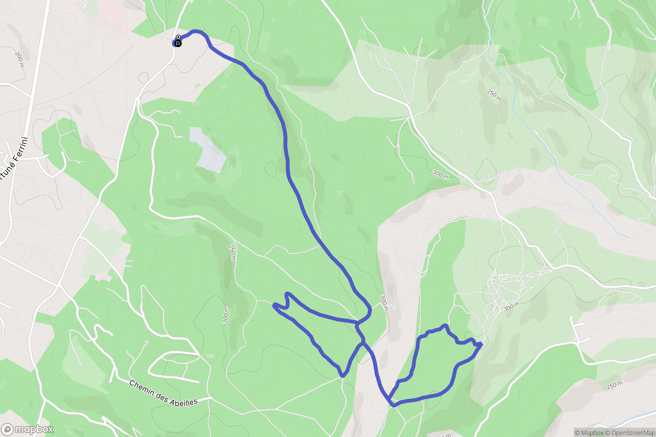 Aix-en-Provence : carte du parcours de randonnée - France