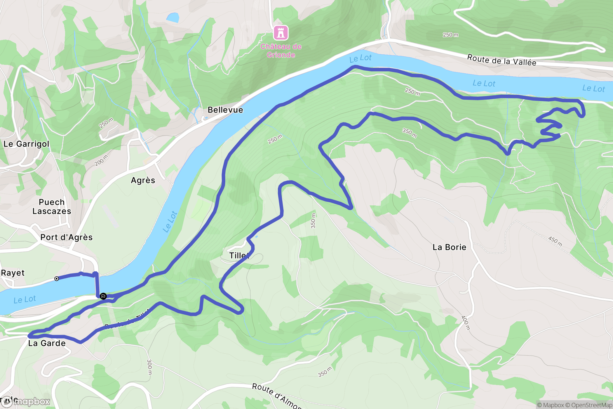 Saint-Parthem : carte du parcours de randonnée - France