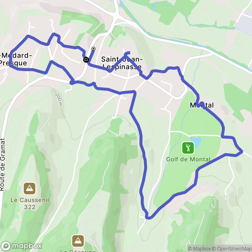 Saint-Jean-Lespinasse : carte du parcours de randonnée - France