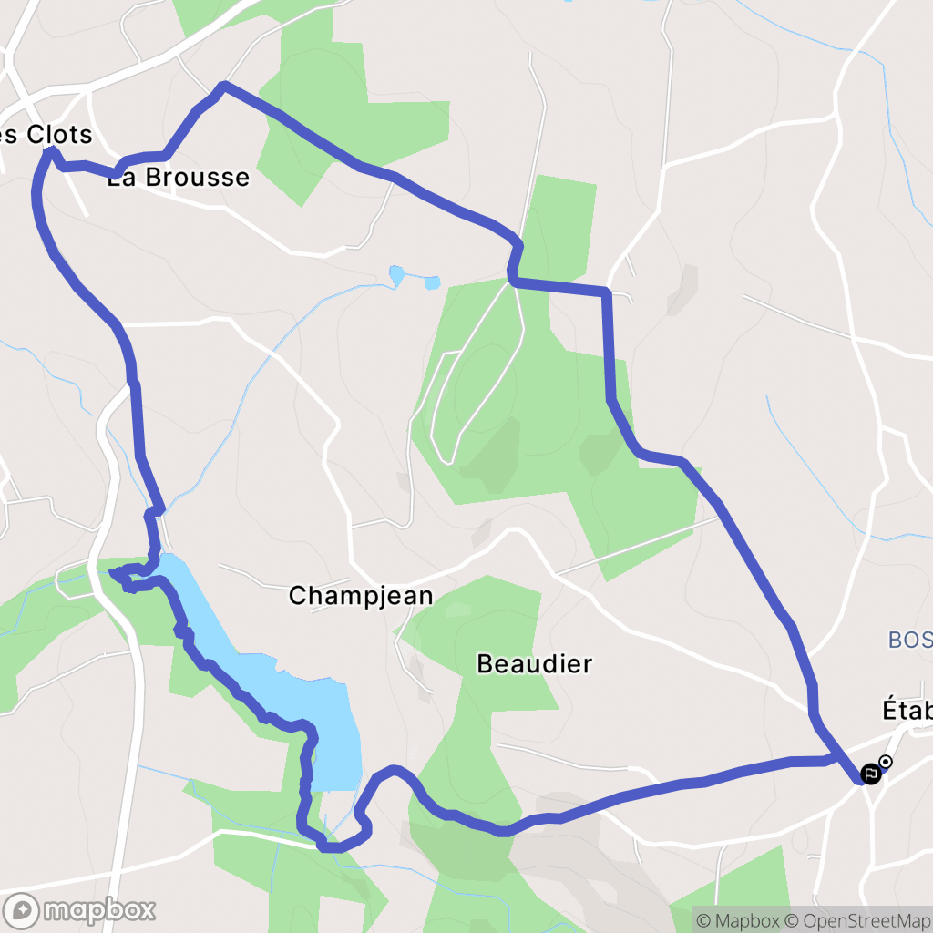 Étables : carte du parcours de randonnée - France