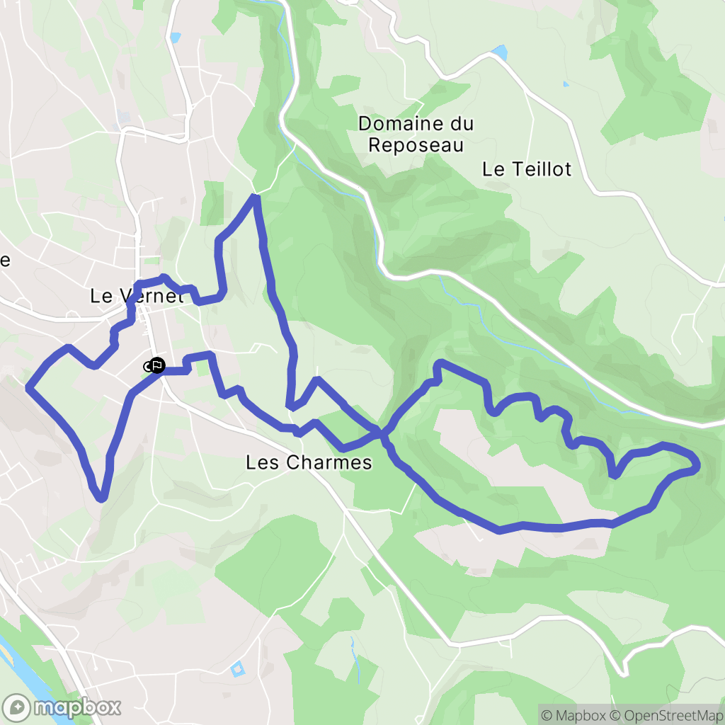 Le Vernet : carte du parcours de randonnée - France