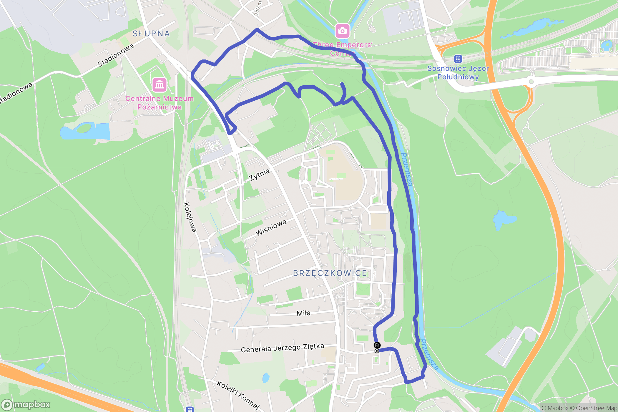 Mysłowice: mapa trasy - Poland