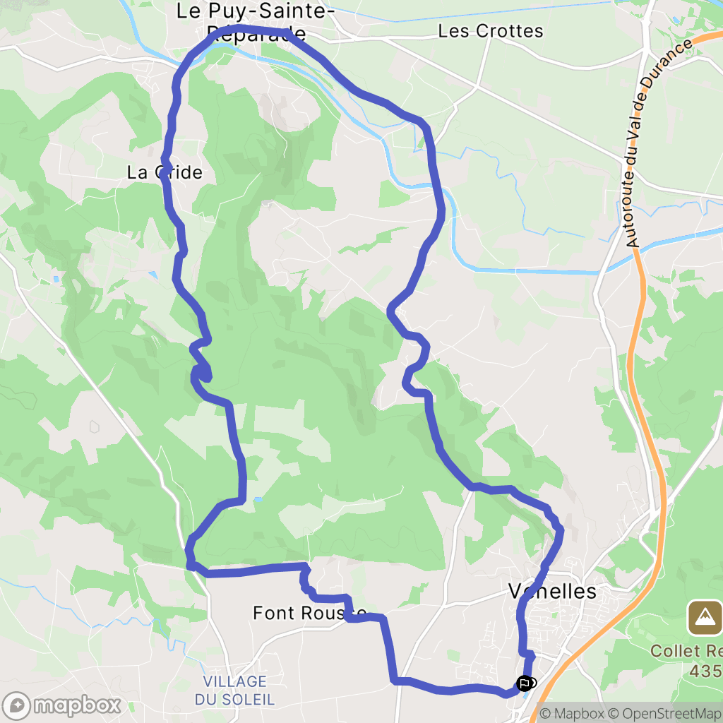 Venelles : carte du parcours de randonnée - France