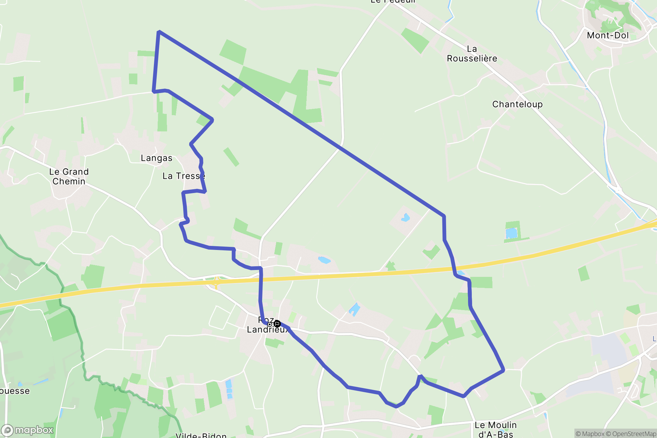 Roz-Landrieux : carte du parcours de randonnée - France