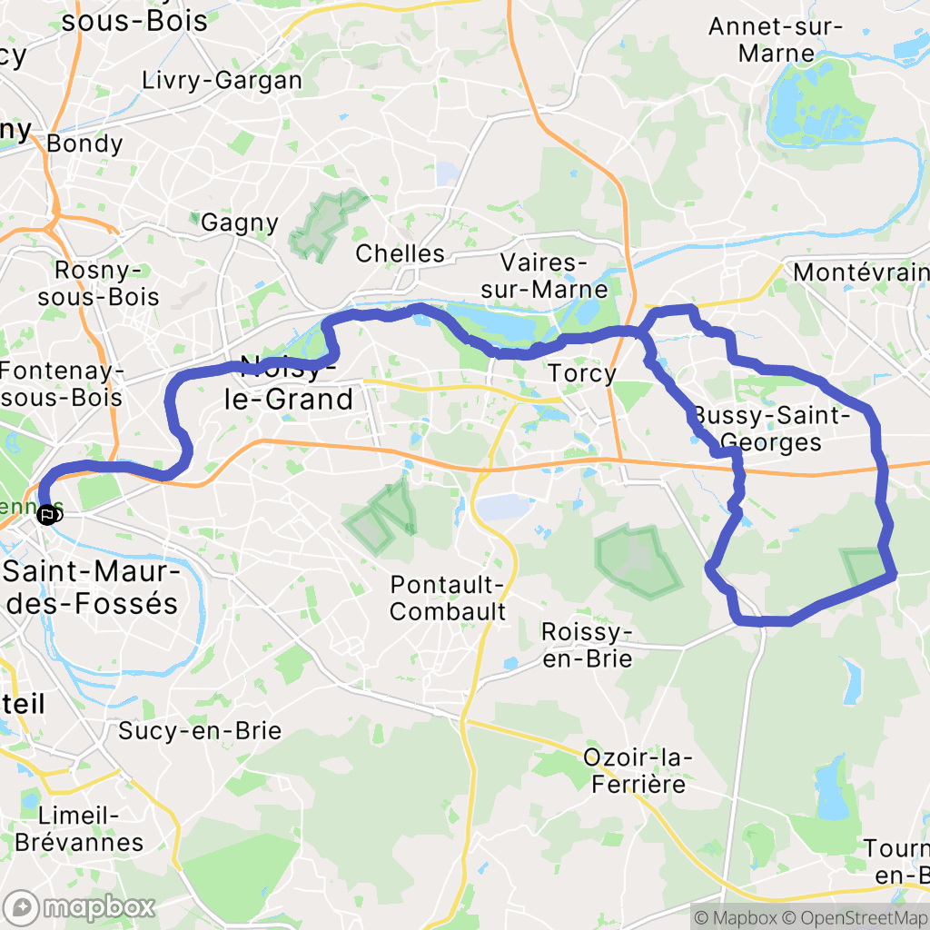 Joinville-le-Pont : carte du parcours de randonnée - France