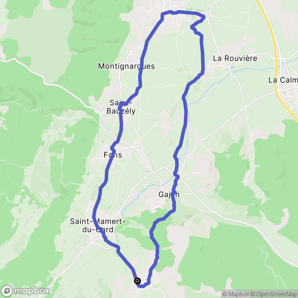 Parignargues : carte du parcours de randonnée - France