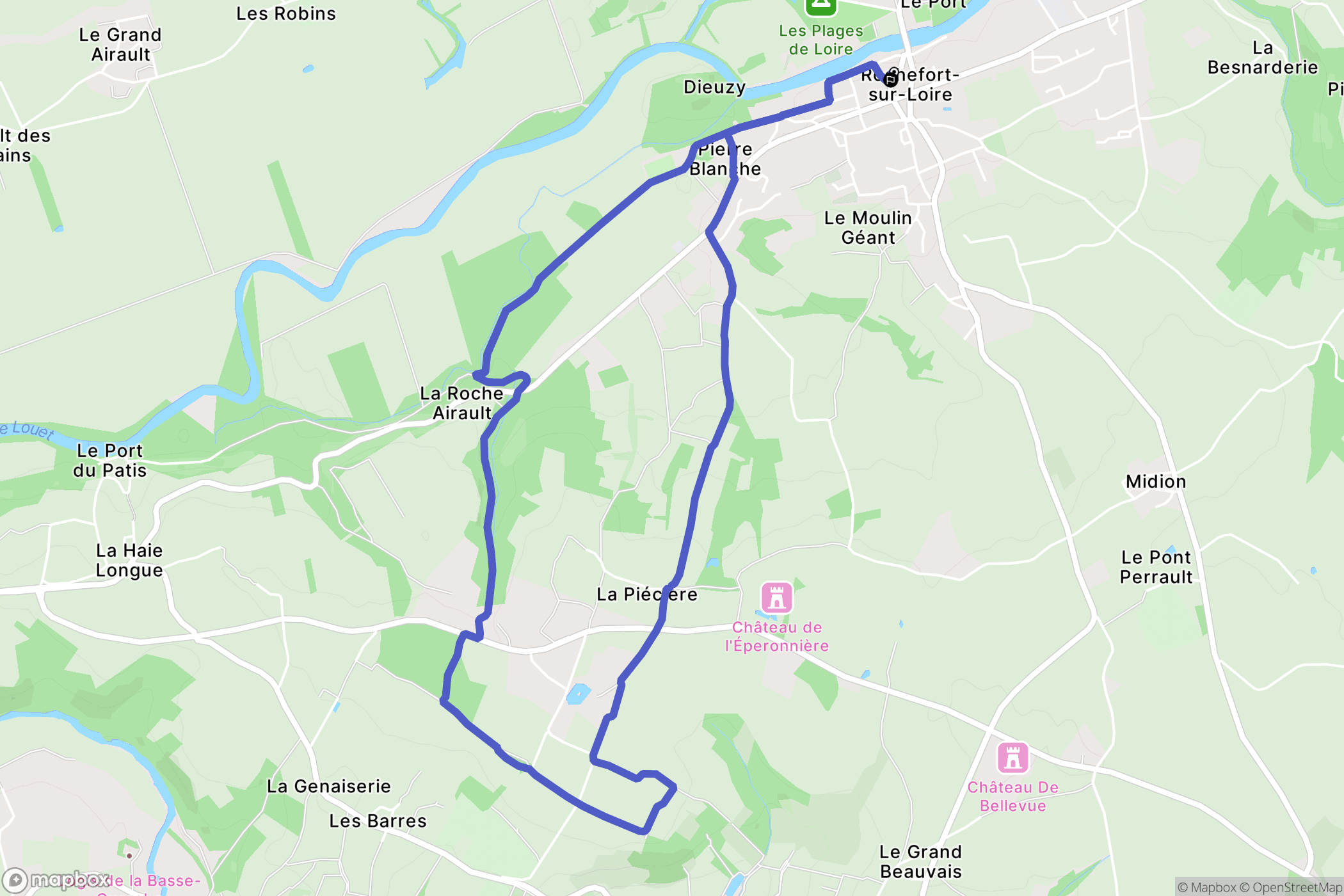 Rochefort-sur-Loire : carte du parcours de randonnée - France