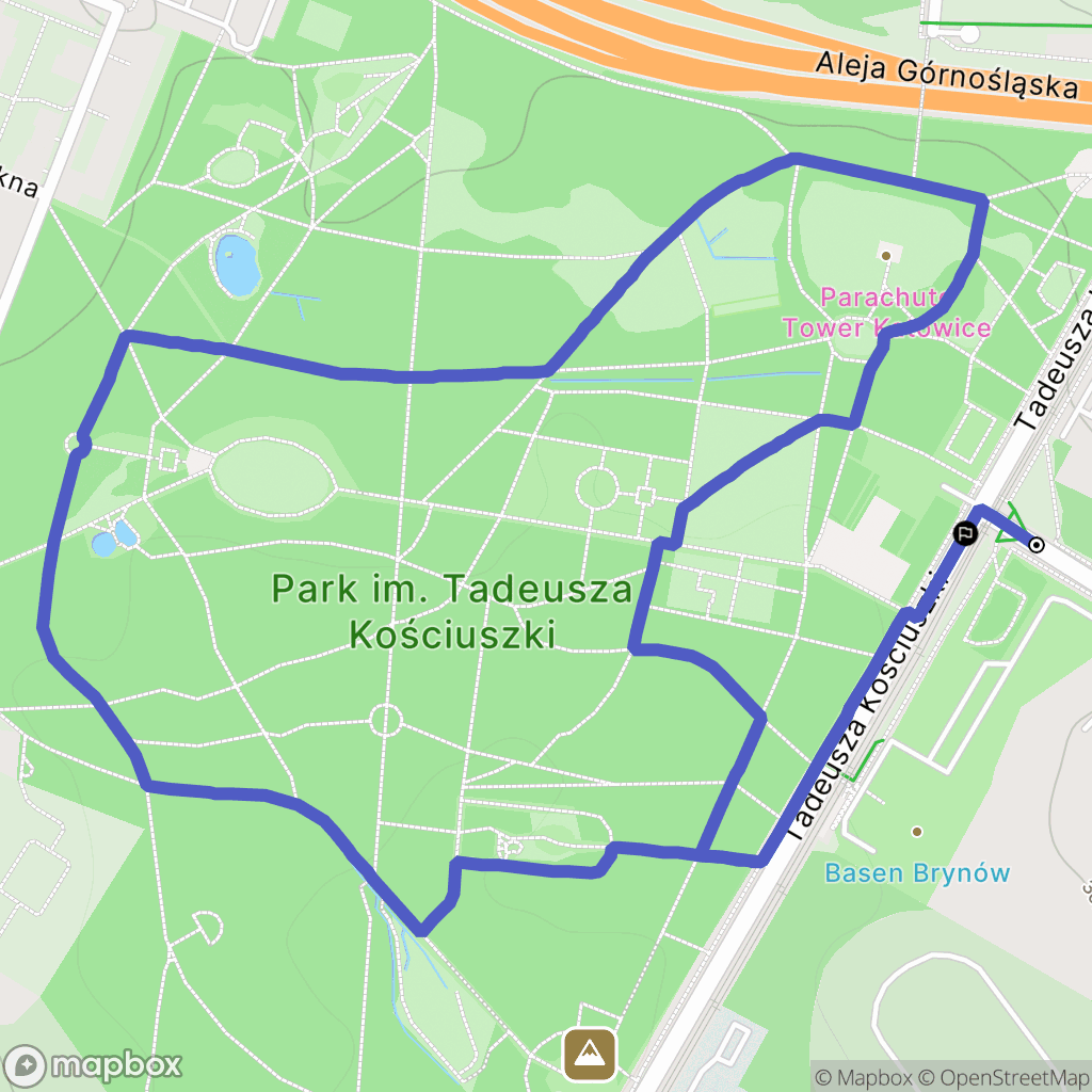 Katowice: mapa trasy - Poland