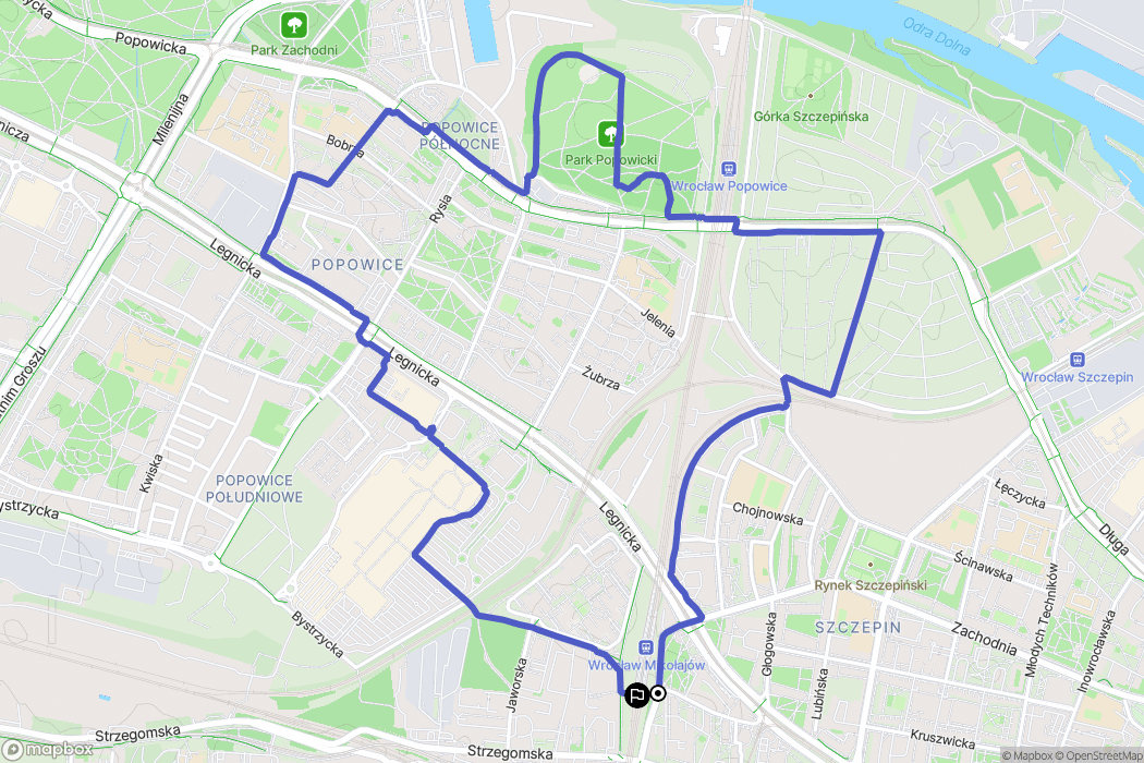 Wrocław: mapa trasy - Poland