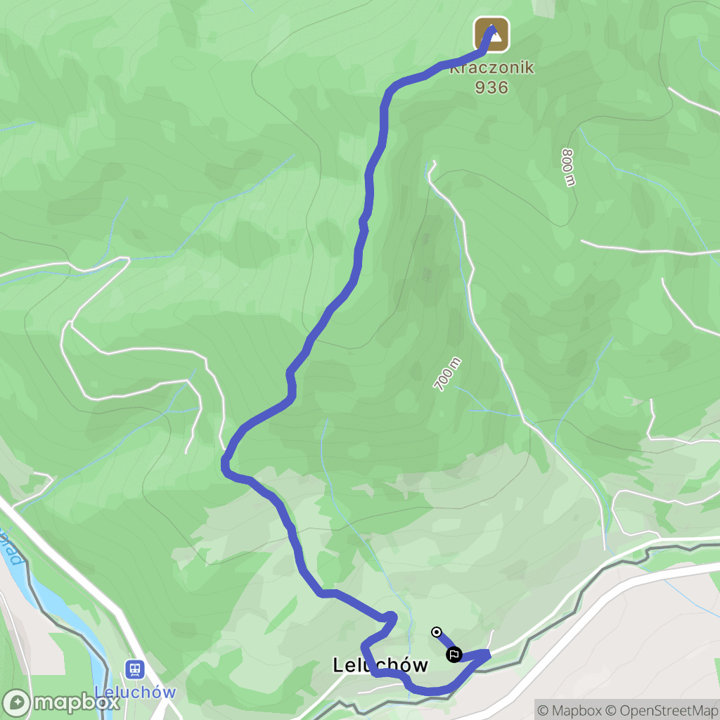 Leluchów: mapa trasy - Poland