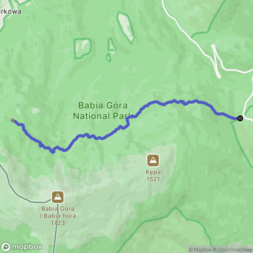 Zawoja: mapa trasy - Poland