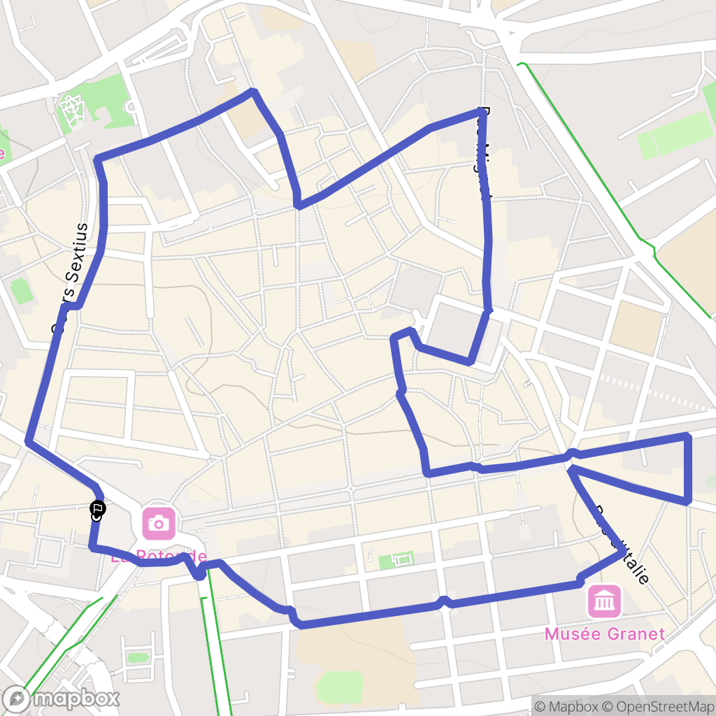 Aix-en-Provence : carte du parcours de randonnée - France