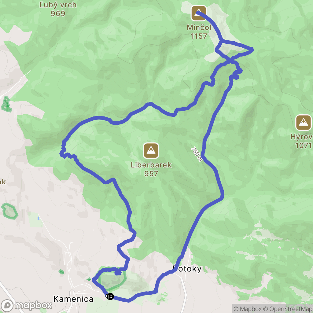 Kamenica: mapa trasy - Slovakia
