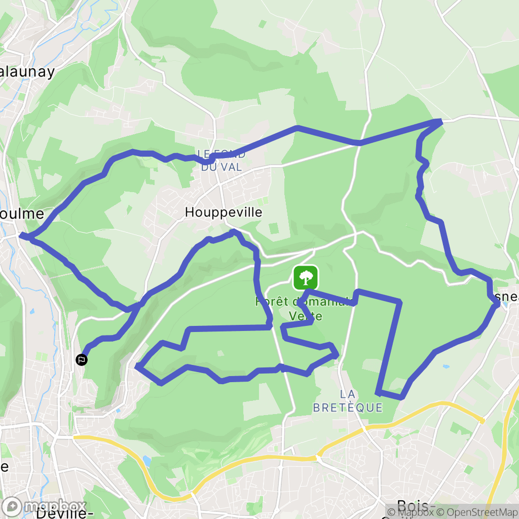 Notre-Dame-de-Bondeville : carte du parcours de randonnée - France