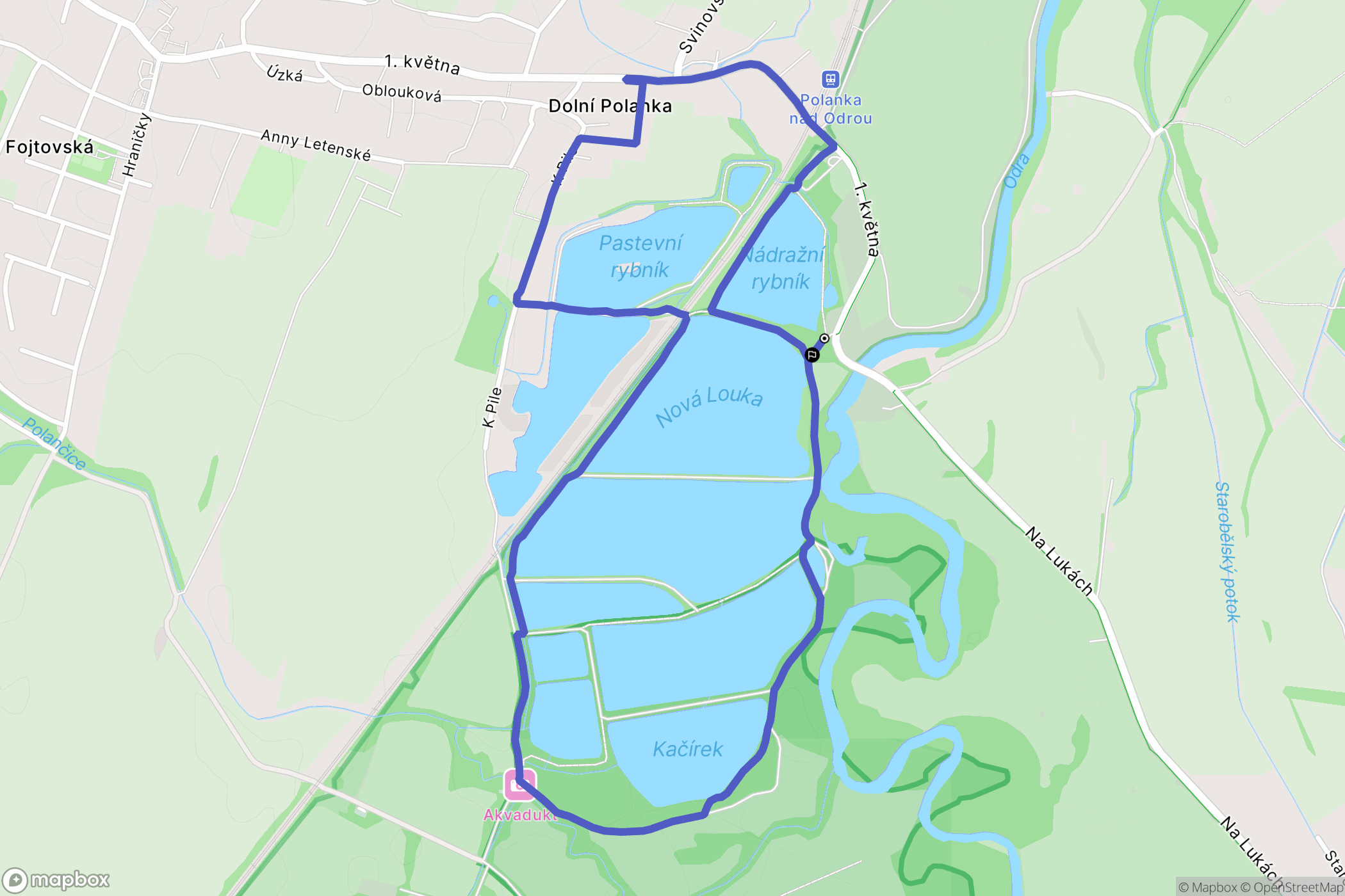 Polanka: mapa trasy - Czechia