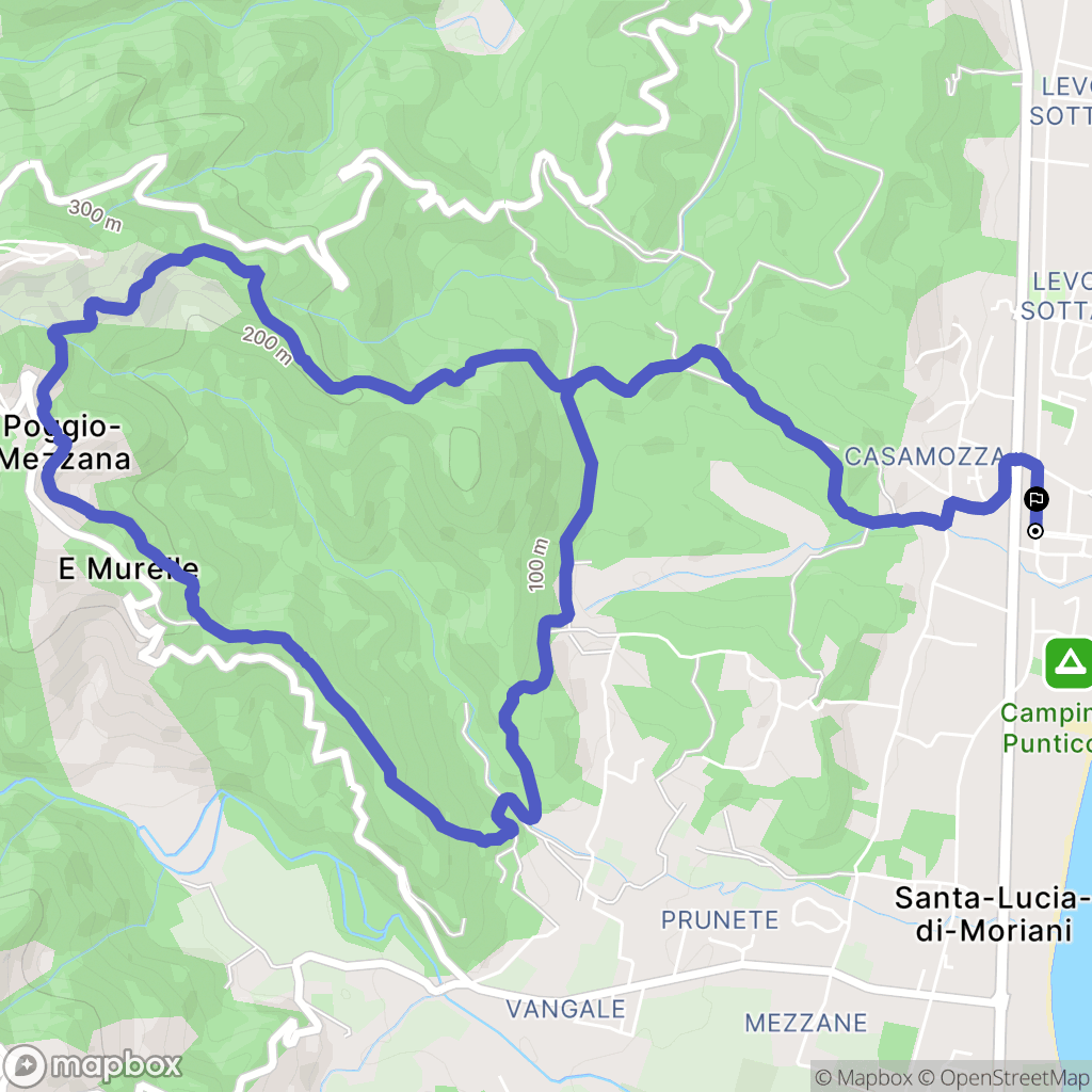 Poggio-Mezzana : carte du parcours de randonnée - France