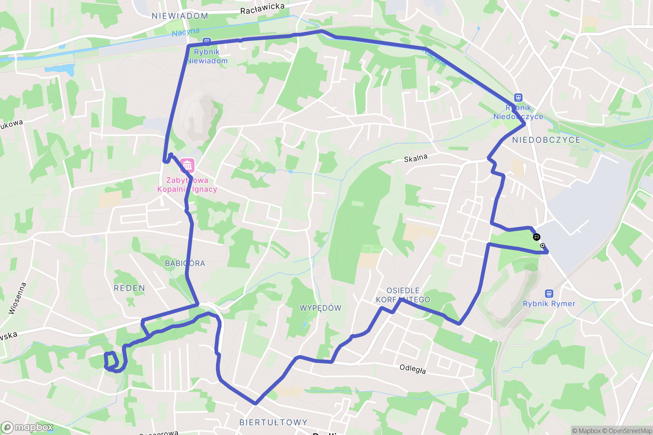 Rybnik: mapa trasy - Poland