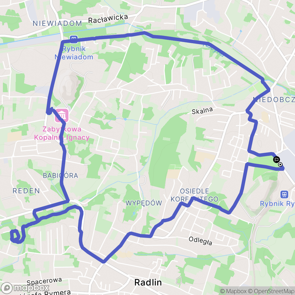 Rybnik: mapa trasy - Poland